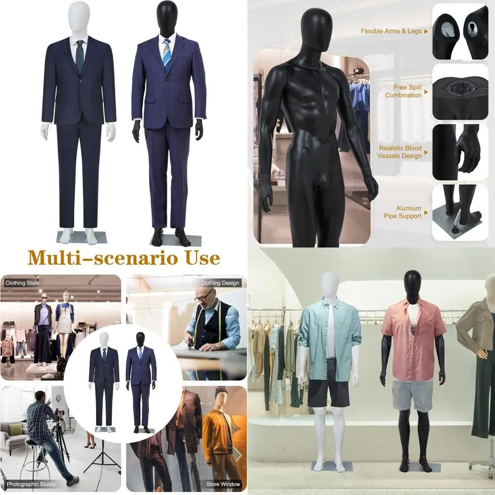 

Full-Body Detachable Male Mannequin Set for Clothing Design and Retail Displays