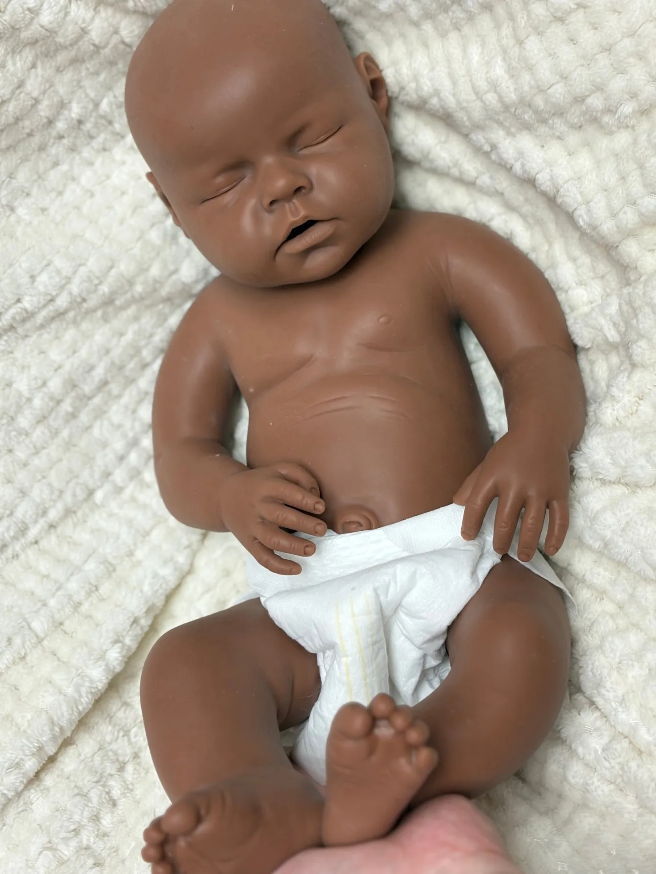 20-Zoll-Bebe-Reborn-Puppe aus festem, weichem Silikon, für Mädchen oder Jungen, unbemalt, dunkle Haut, Silikon, für Neugeborene