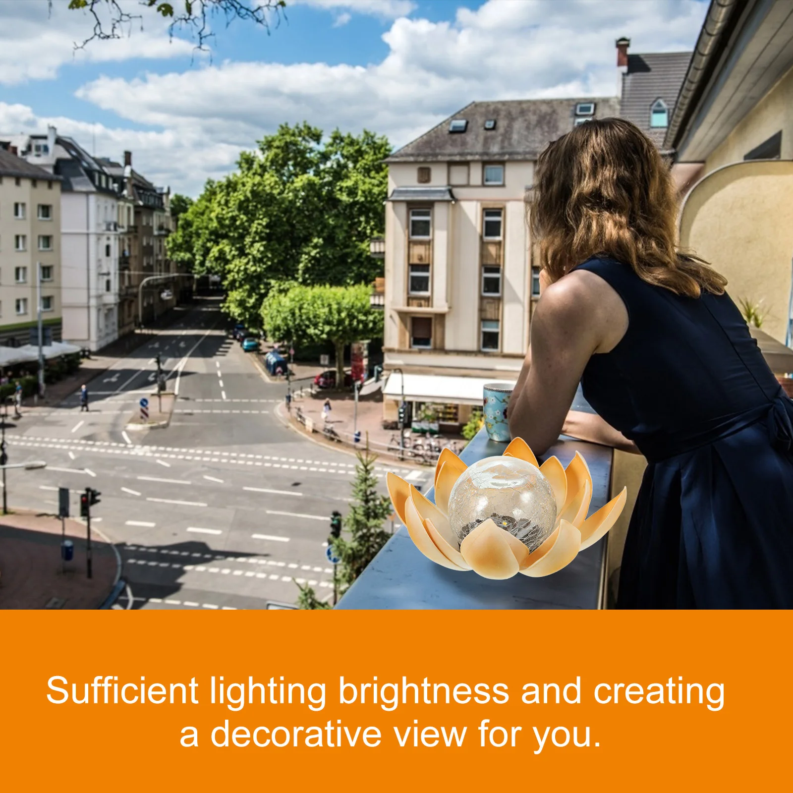 

Solar Lotus Waterproof Led Garden Lamp Outdoor Yard Landscape Ornament Gourd Insert Yellow Ground Plug-In Bright Light Shadow