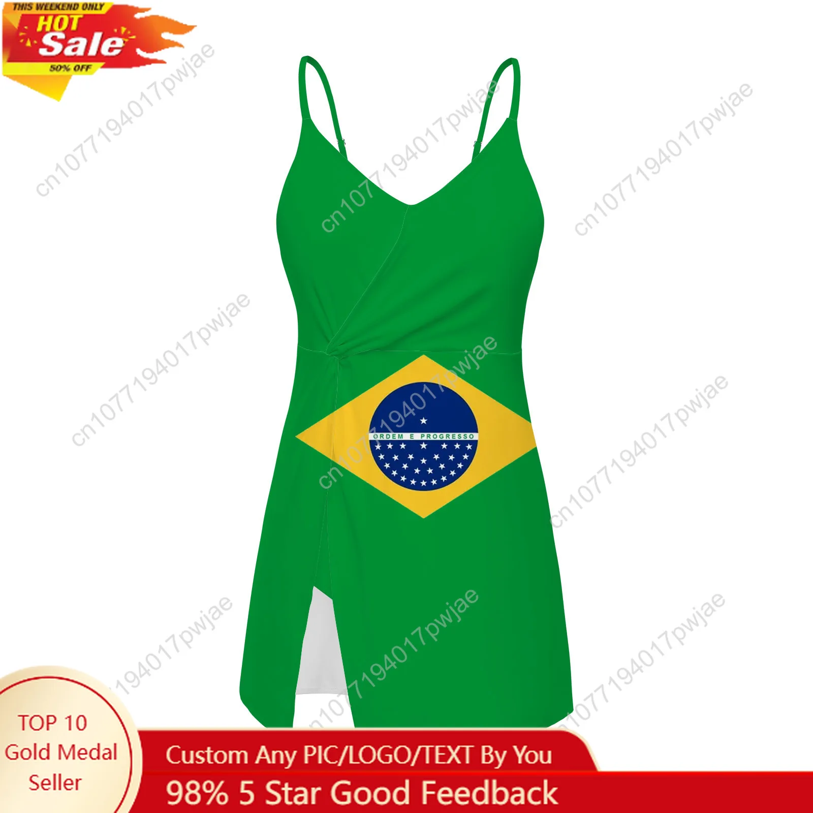Brazilian flag Dress Swimsuit Womens Bathing Suits Fashion Swimwear Pool Party Beach Bikini Custom Made Beachwear
