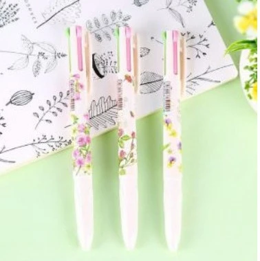 

Цельные шариковые ручки с милым мультяшным цветочным принтом для офиса Sweet INS, распродажа 0,5 мм, черная чернильная ручка, офисная ручка для письма и учебы