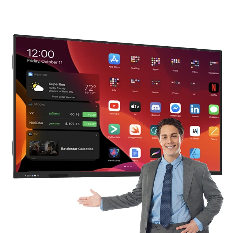 98-Inch Interactive Electronic All-In-One Conference Machine LED Panel With 75-Inch Screen Size Interactive Whiteboard