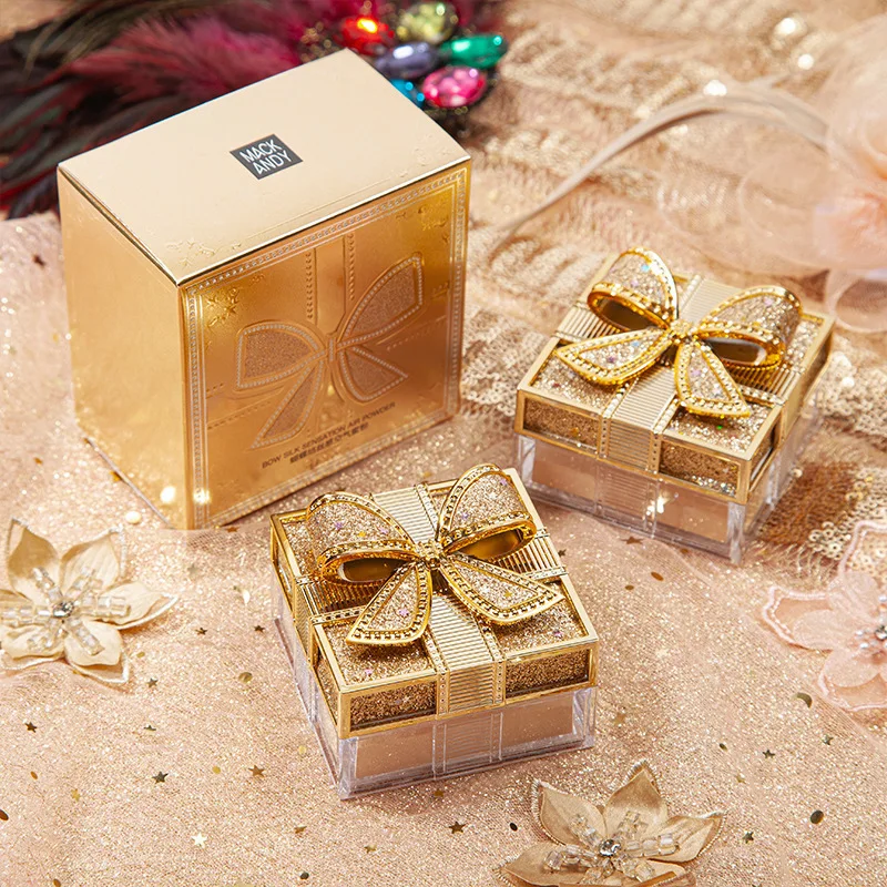 マックアンディ 2色展開 ルースパウダー 透明仕上げパウダー 防水 コスメパフ付き フェイス仕上げセッティング用