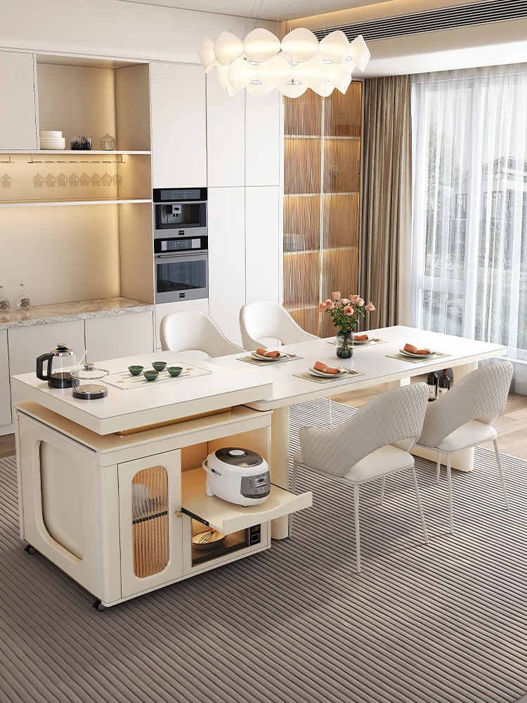 Cremefarbener Wind Rock Plate Insel tisch mit einem Stück drehbar