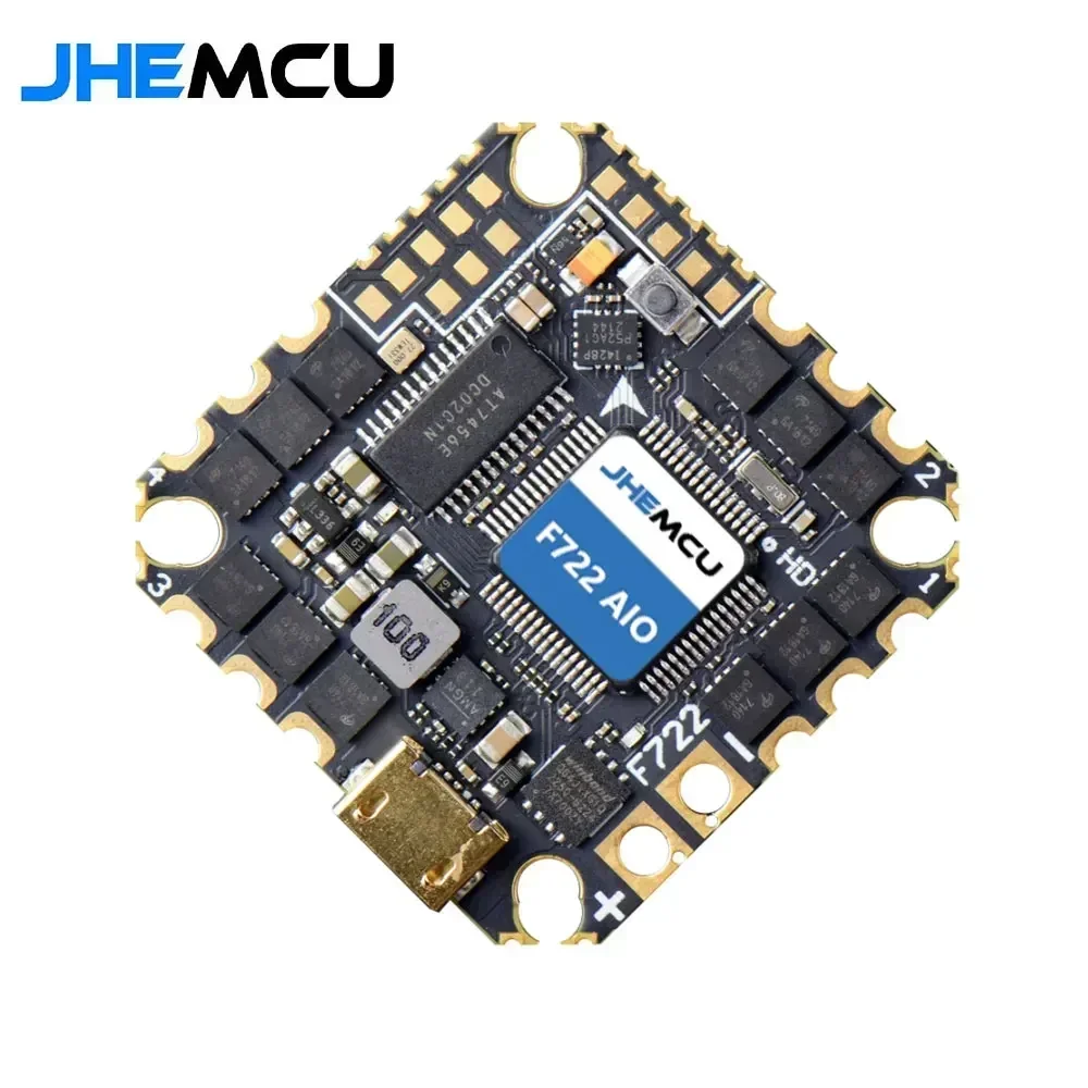 JHEMCU GHF722AIO-HD 40A الكل في واحد FC - متكامل Baro/OSD/BlackBox و4 في 1 ESC (2-6S) لطائرات بدون طيار FPV Freestyle/Cinewhoop