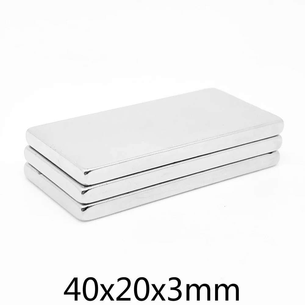 2/5/10/20/50PCS 40x20x3 Block Search Magnet N35 Quadrate  Strong Neodymium Fridge Magnet Permanent  NdFeB Magnet 40*20*3mm