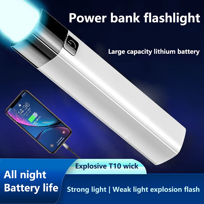 1PC Outdoor Lighting Power Bank Flashlight With USB Rechargeable 3 Modes PortableUltra Bright G3 Tactical LED Mini Flashlight
