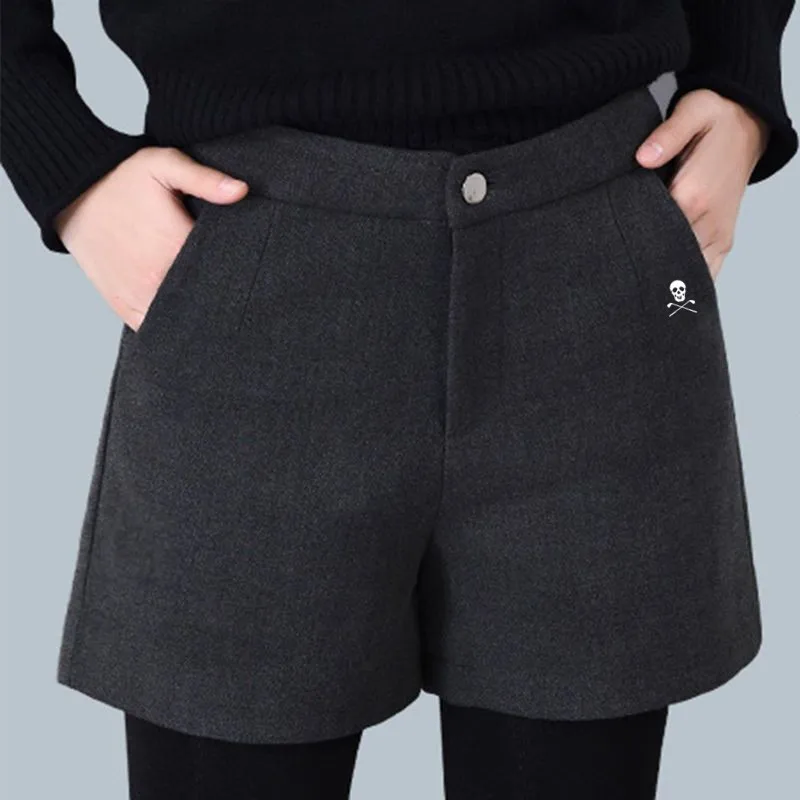 Pantalones cortos de golf auténticos para mujer, ropa de golf, botas nuevas de invierno 2024, pantalones cortos de moda de cintura alta, pantalones cortos acampanados, ropa de golf para mujer 