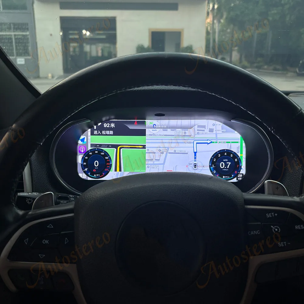 سيارة عداد المسافات الرقمي شاشة Carplay ل جيب جراند شيروكي 2014-2021 سرعة متر قمرة القيادة الافتراضية مشغل العنقودية الرقمية CP