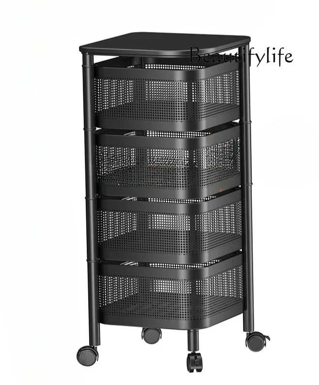 

Movable Rotating Floor Multi-layer Fruit and Vegetable Kitchen Shelf Large Capacity Storage Shelf