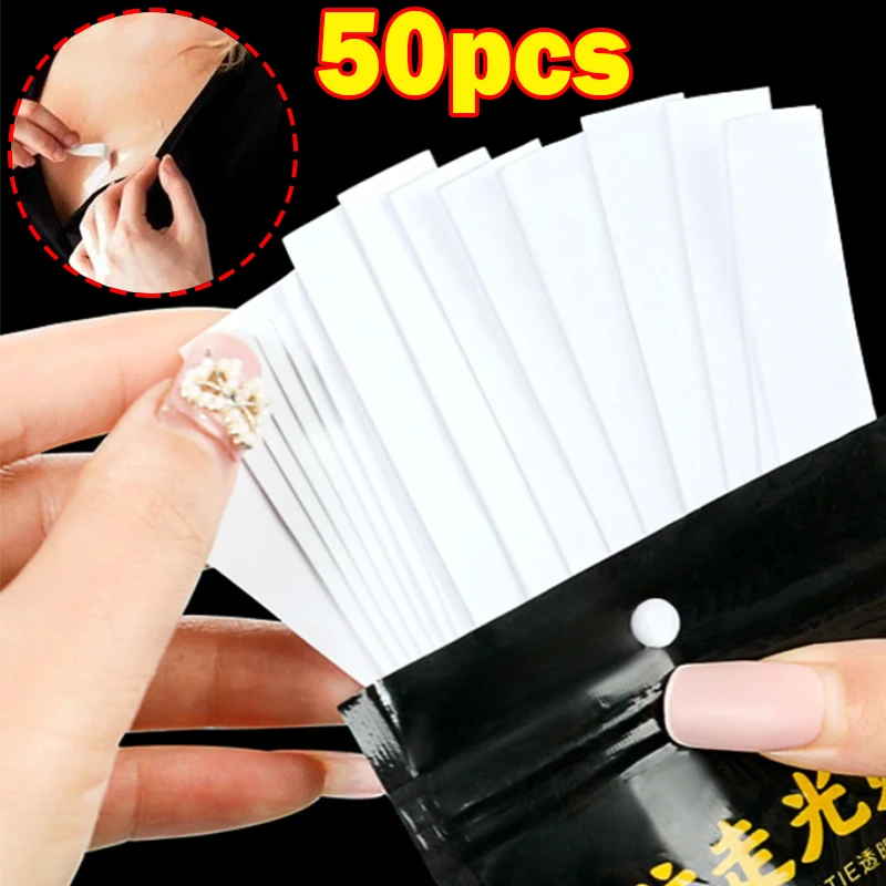 

50PCS Anti-slip Invisible Safe Body Tape Adhesive Dress Cloth Double-sided Tapes Skin Sticker Bra Safe Strip Clear Lingerie Tape