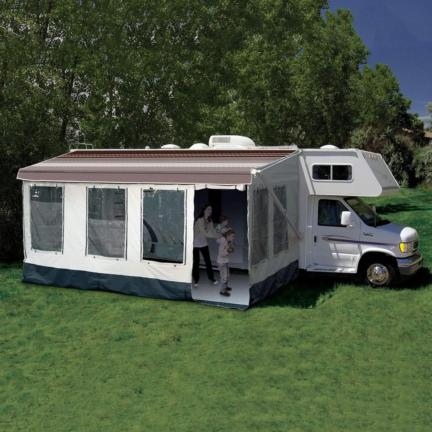 -211800A Buena Vista+ RV Awning Room Fits 18'-19' RV Awnings, Gray with Dark Gray Trim