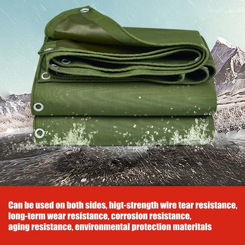 Thickness 0.8mm Canvas Tarpaulin Rainproof Cloth Outdoor Windbreak Sunscreen Garden Plant Car Cover Rainproof Sail PVC Coated