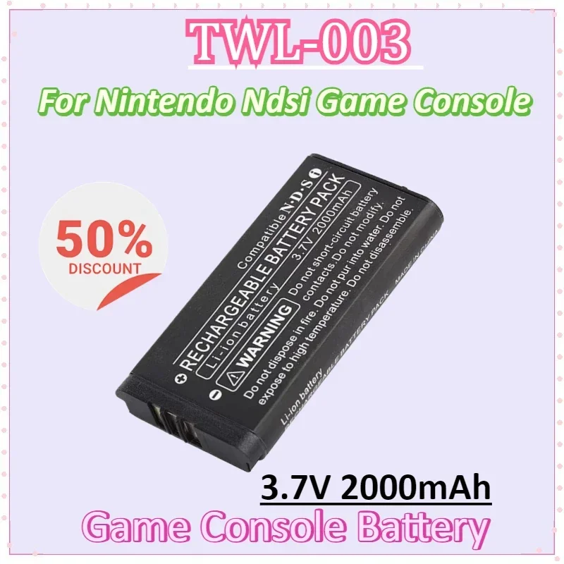 

TWL-003 TWL003 3.7V 2000mAh Rechargeable Lithium Battery Pack for Nintendo Ndsi Game Console Built-in Batteries