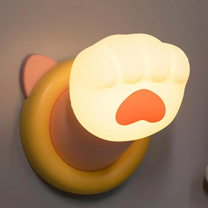 Bedside Lamp Cute Cat Paw Lamp 3 Brightness Dimmable Rechargeable Tap Lamp Atmosphere Light For Bedroom Living Room Nightstand