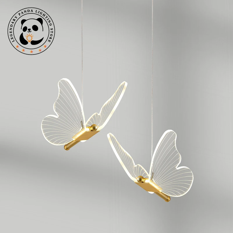 Nordic Modern Pendant Light Designer Butterfly Lampshade Fixture Kitchen Bedside Living Room Decor Ceiling Chandelier Luminarias