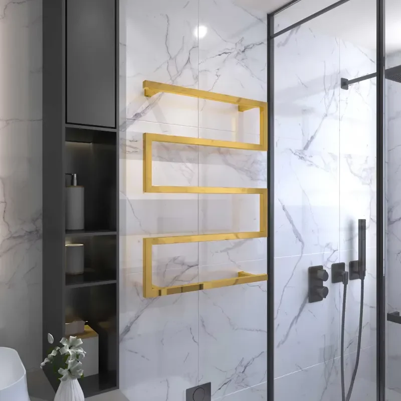 Gold/Chrome/Black Bathroom Electric Towel Warmer Racks Wall Mounted 304 Stainless Steel Towel Radiators
