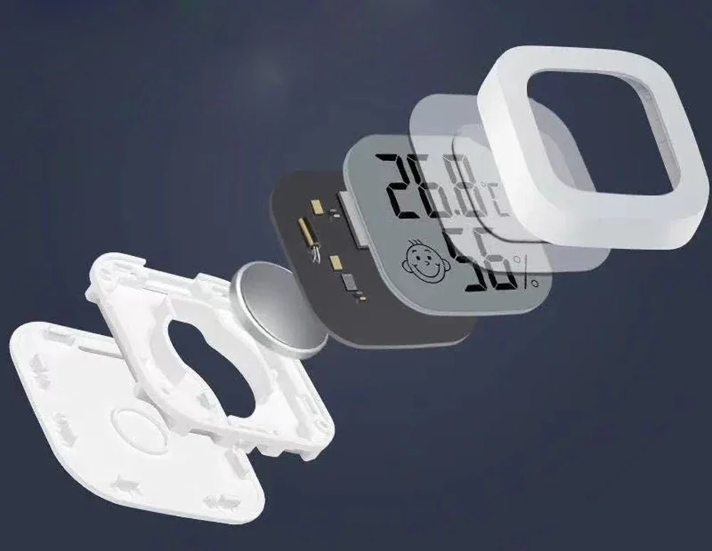 LCD Electronic Digital Temperature Humidity Meter Indoor Outdoor Thermometer Hygrometer Weather Station Clock