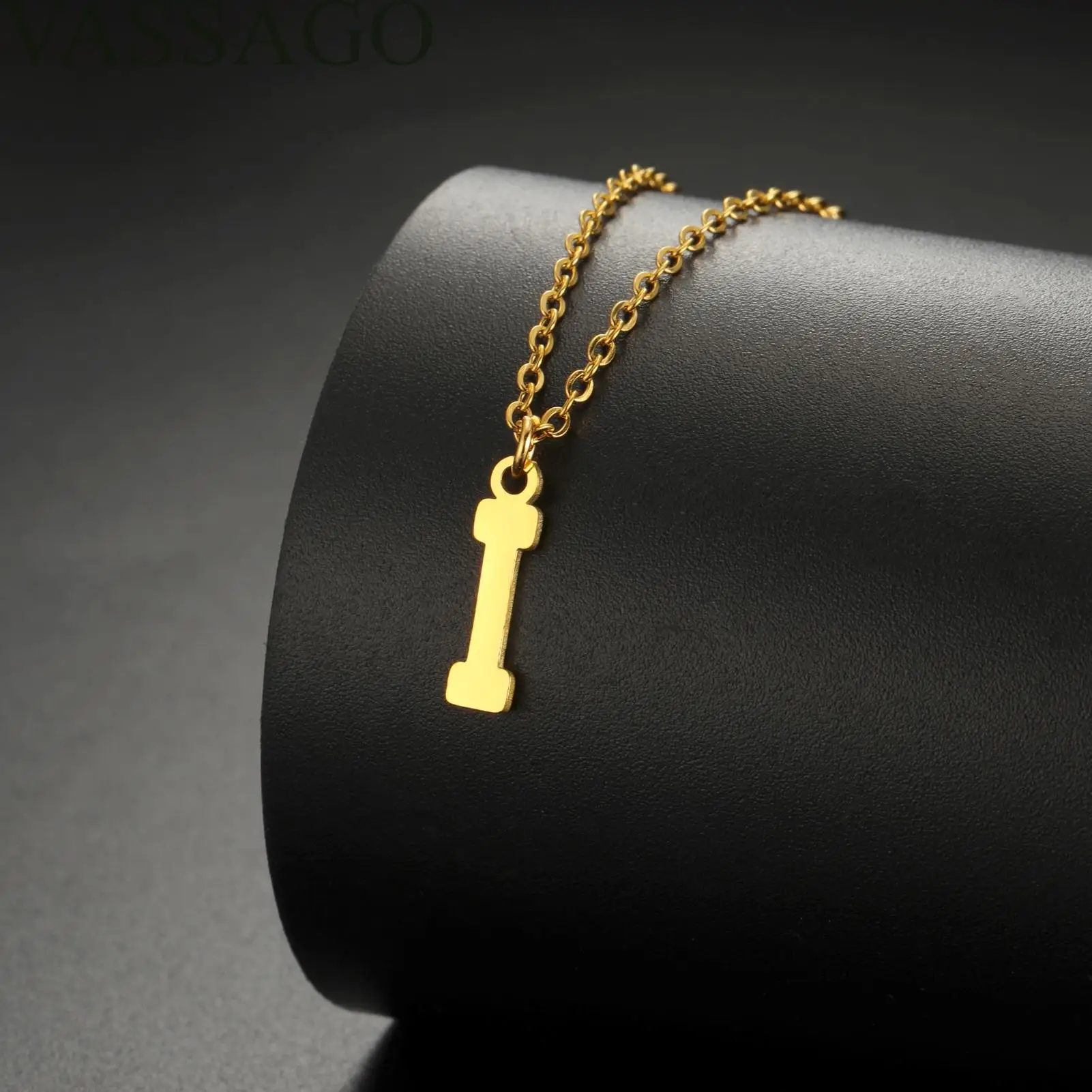 VASSAGO Dumbbell Pendant Necklace Zircon Necklace Gymnastic Bodybuilder for Girls Women Sports Barbell Jewelry Sports Team Gift