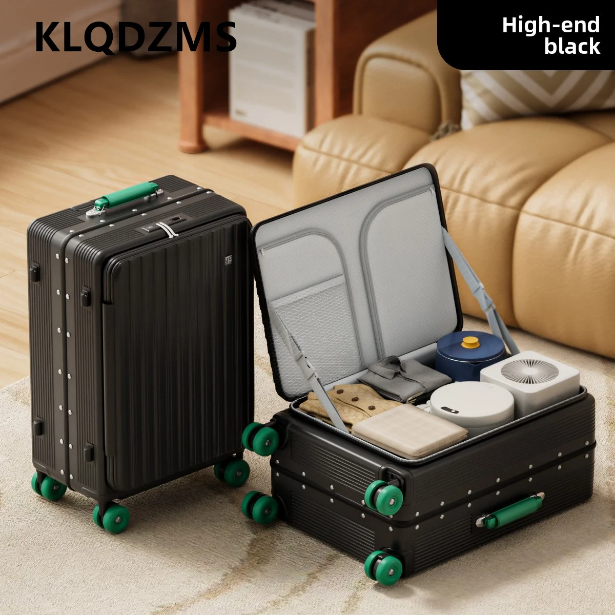 KLQDZMS Aluminum Frame Suitcase Large Capacity Trolley Case PC Boarding Case 20