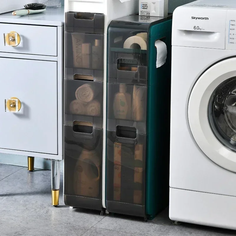 Multi-functional Crack rack toilet slot rack bathroom locker drawer locker storage cabinet