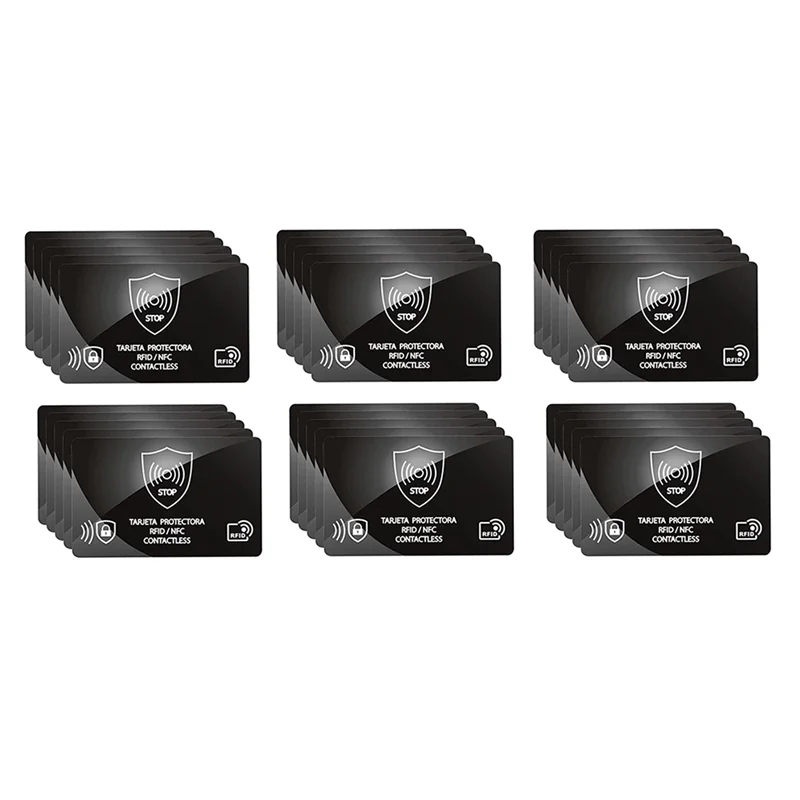 

AA08-Anti-Theft RFID Blocking Card Holder 30Pcs NFC Shield Case IC Bank Card Protection Secure Wallet Blocker