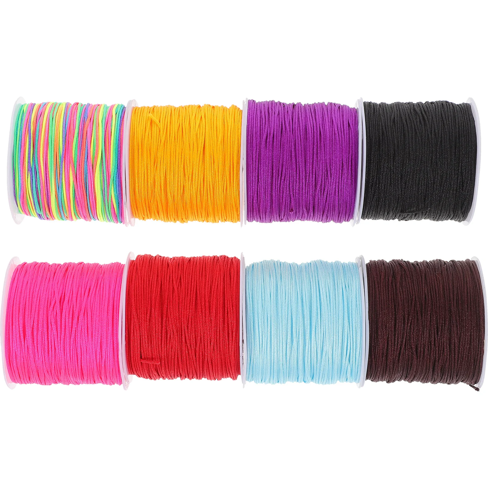 

8pcs 8 Rolls Braided Cord For Bracelet Making Nylon Craft Rope Diy Jewelry String Thick Colored Yarn Thread Crafting Supplies