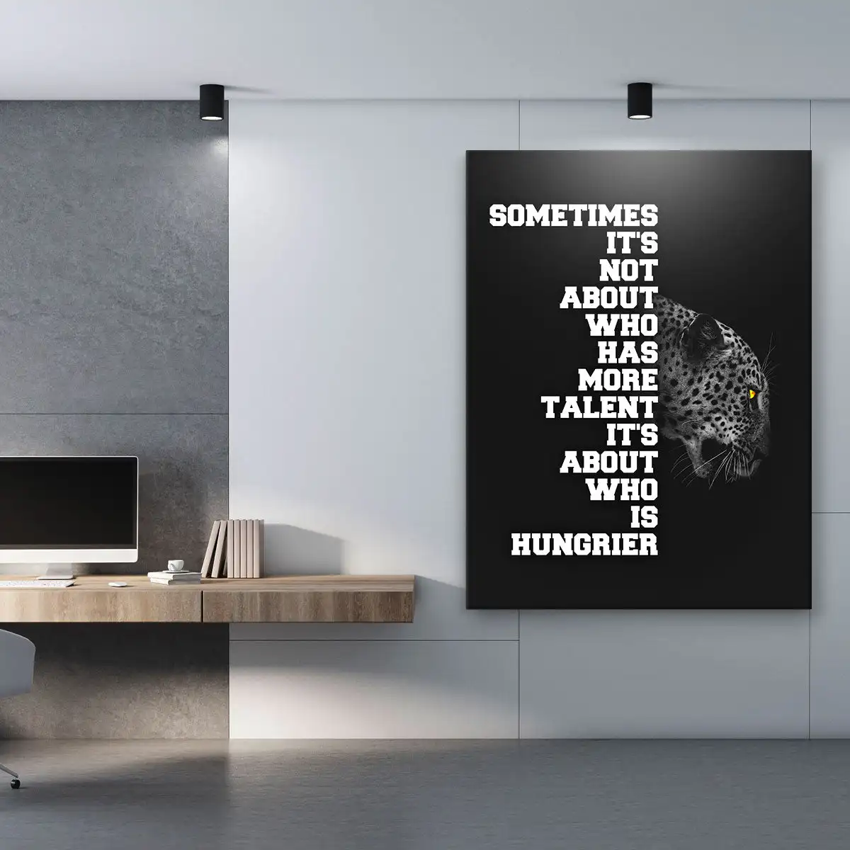 

Hunger Beats Talent Motivational Canvas Print Painting Poster Home Decor Office Wall Art Decoration For Living Room Frameless