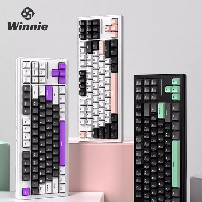 

XINMENG M87 The Thri Mode Examination Wireless Mechanical Keyboard Gasket Structure Gaming Keyboard RGB Light Office Keyboard