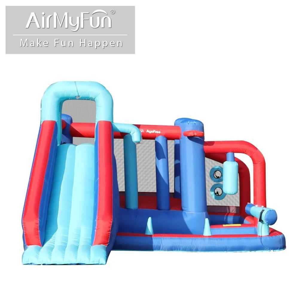 บ้านลมเด็ก ด็อกเตอร์ดอลฟิน พร้อมสไลเดอร์น้ำในตัว ปราสาทลมเด็กเล็ก สนามเด็กเล่นในร่ม ผ้า Oxford