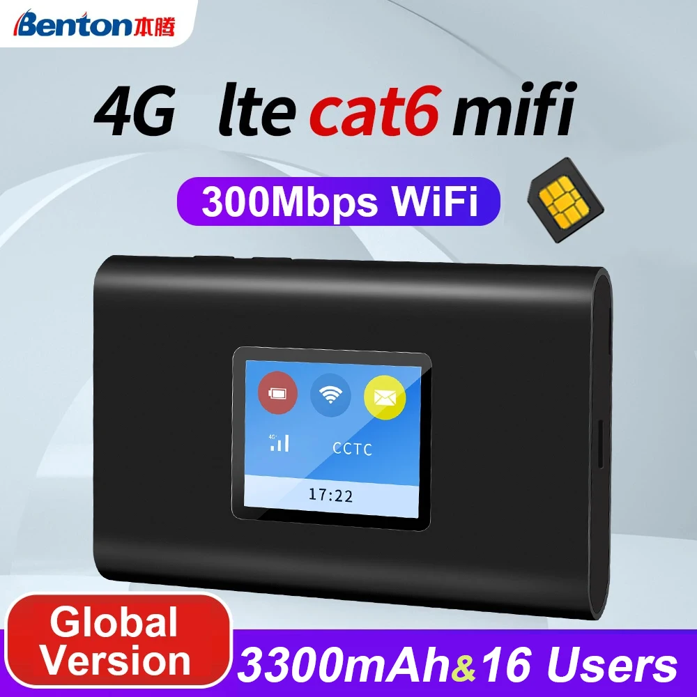 benton-4g-cat6-unlock-portable-lte-router-wireless-router-300mbps-outdoor-pocket-hotspot-wifi-with-sim-card-slot-mobile-mifi