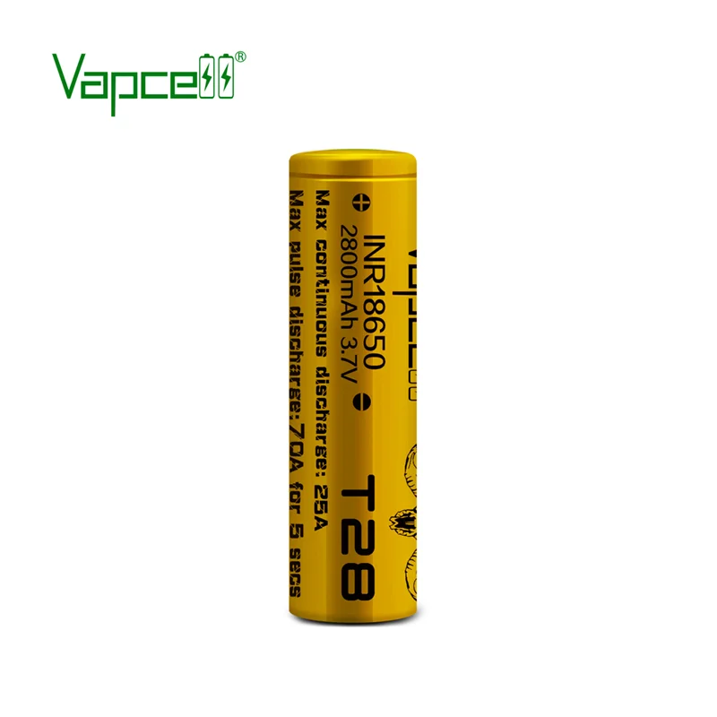 High Power Cell Vapcell 18650 LI ION Battery Vapcell INR 18650 T28 2800mAh 25A/70A 3.7V High Discharge Rechargeable Batteries