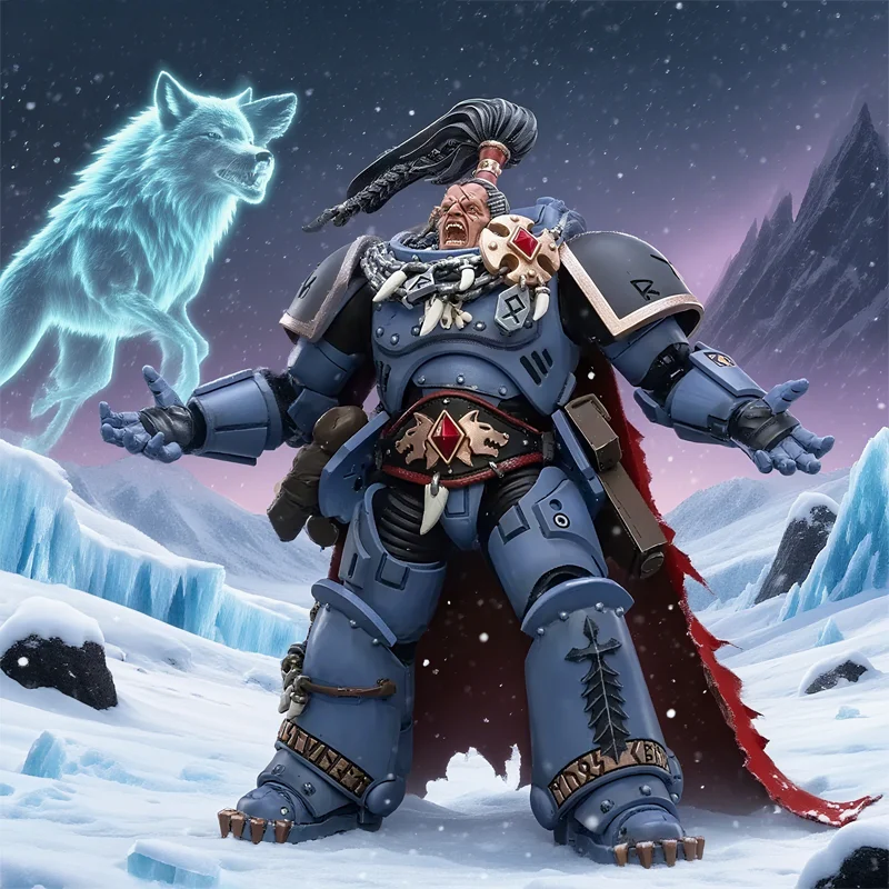 JoyToy Warhammer 40000 1/18 Space Wolves Ragnar Blackmane série figurine militaire Collection Garage Kit modèle Premium cadeau