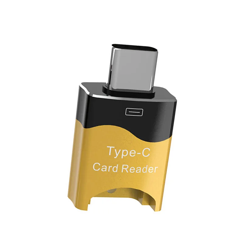 1PCS Mini Type-C Card Reader Mobile OTG Micro SD Aluminum Alloy Hidden Card Slot Plug Play Flash Drive connector