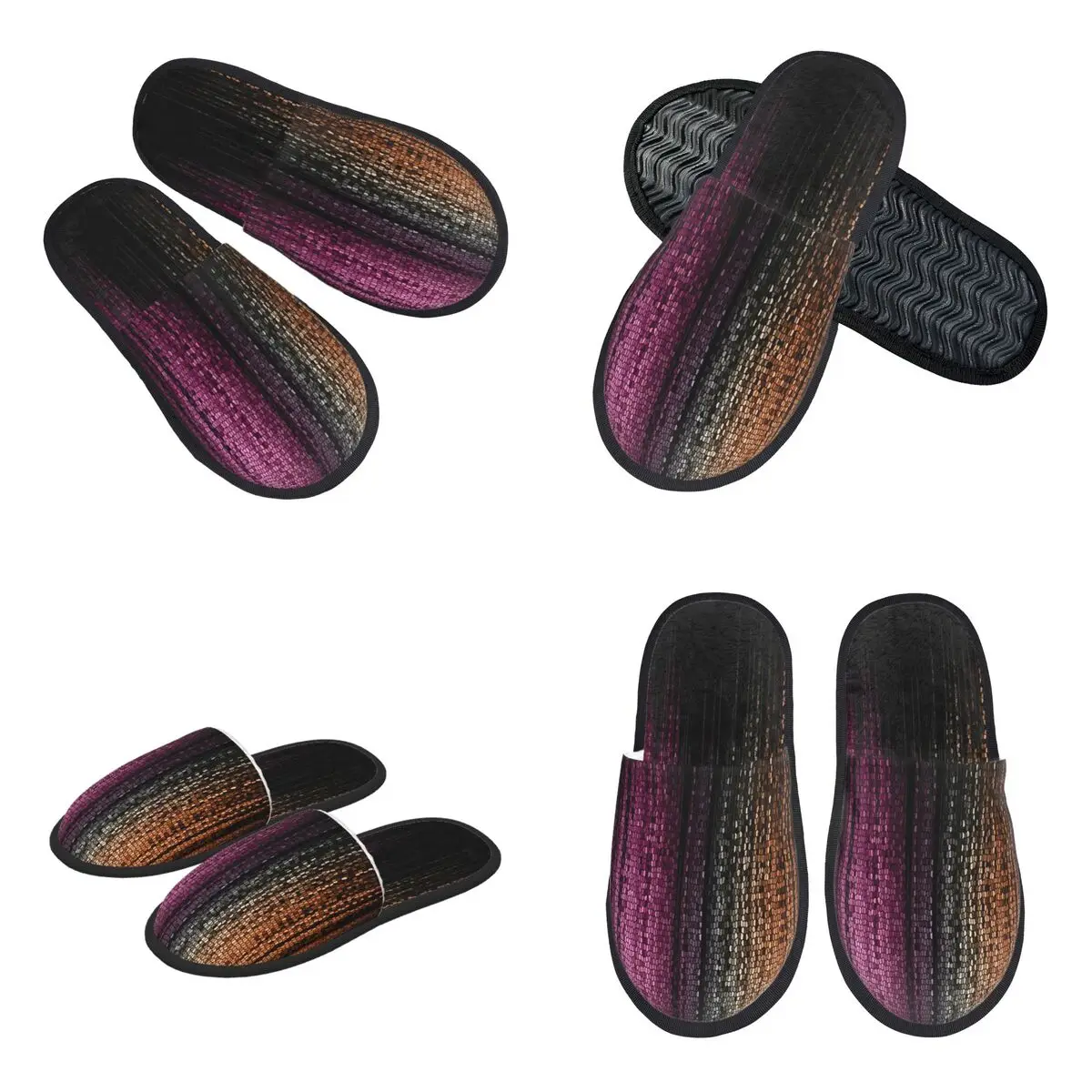 Custom Faux Glitter Rainbow Pride Flag LGBT Gay Lesbian Slippers Memory Foam Warm Soft Women House Slipper Indoor Cozy Shoes