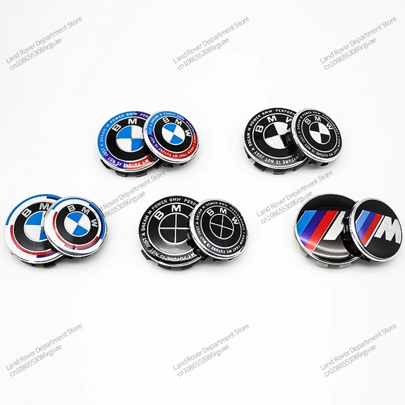 

4Pcs For BMW 50th Anniversary Kith co-branded model Thunder Joint Model M Logo 56/68MM Car Wheel Center Hup Caps Wheel Cover