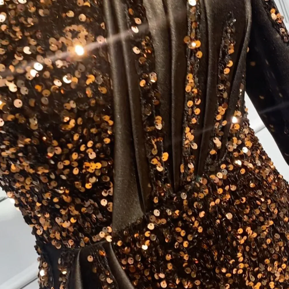 Vestido de noche para mujer, vestido de noche con un hombro y lentejuelas, vestido largo elegante para fiesta de boda, sirena, graduación 2022