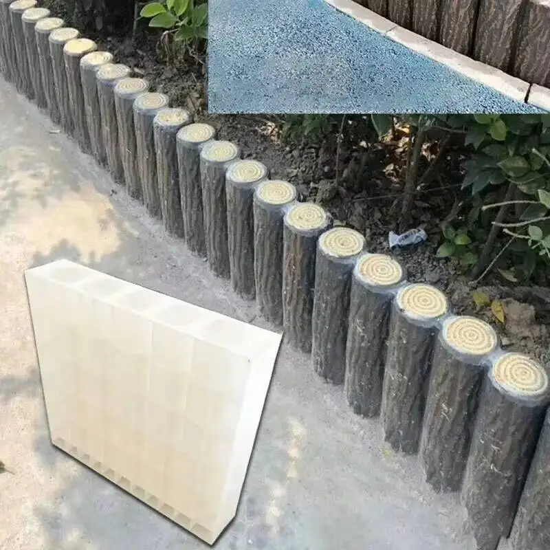 Decoration Simple Imitation Wood Garden Pile Cement Molds Plastic Nordic Garden Fence Household Annual Ring Pile Guardrail Model