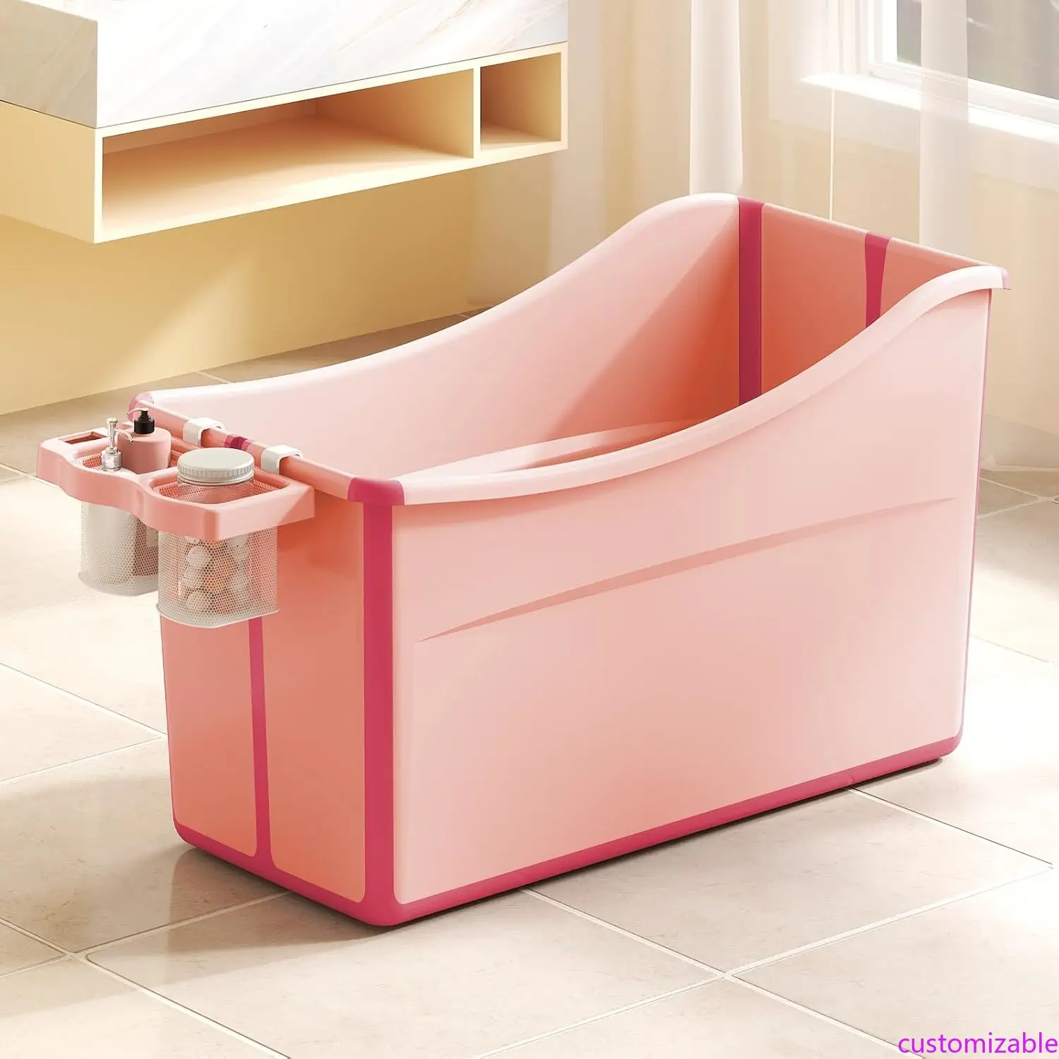 

Portable Foldable Baby Bathtub with Thermometer for Toddlers and Kids