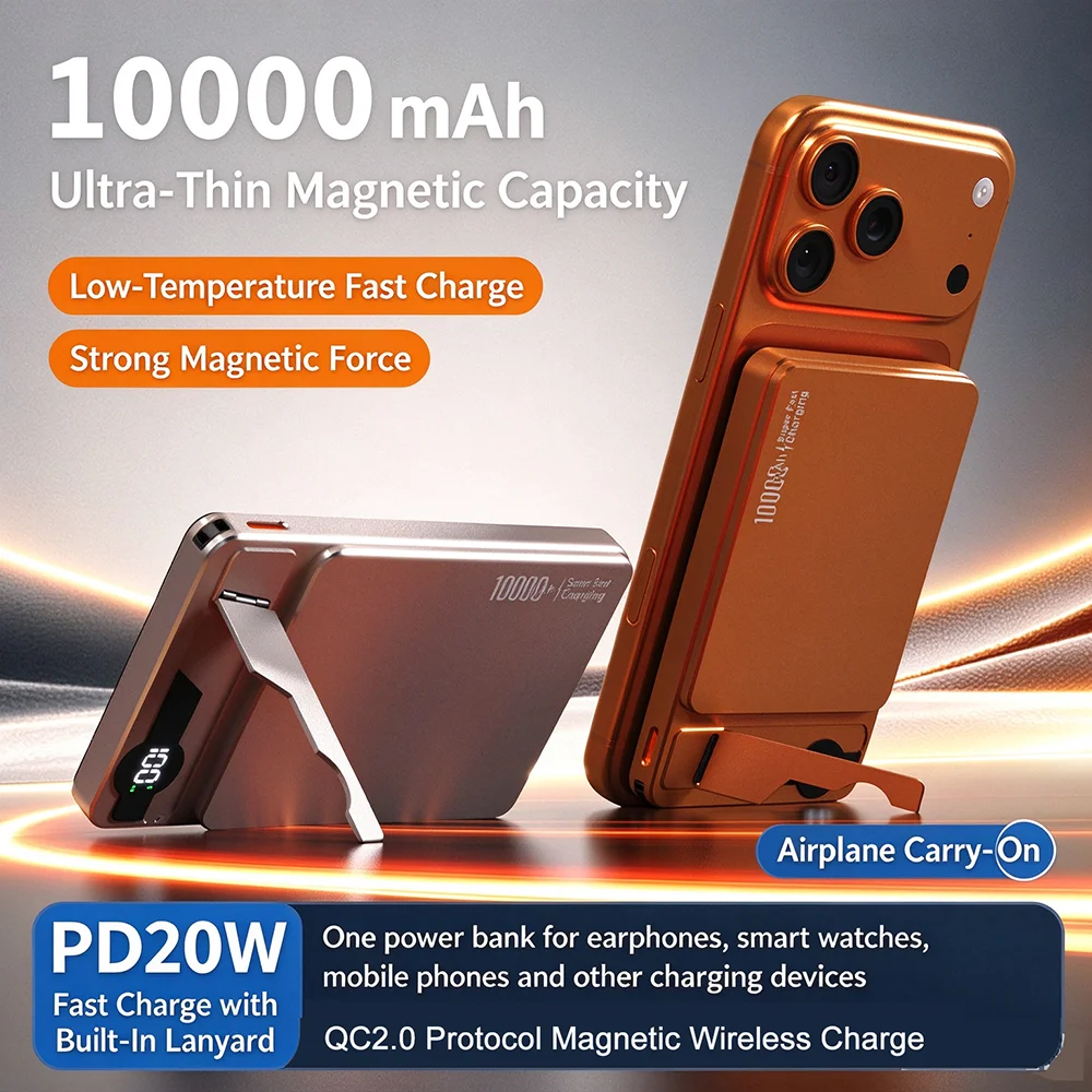 PD 20W for MagSafe Power Bank 10000mAh Type C Cable PowerBank External Battery for iPhone 12 13 14 15 16 17 Pro Max Samsung