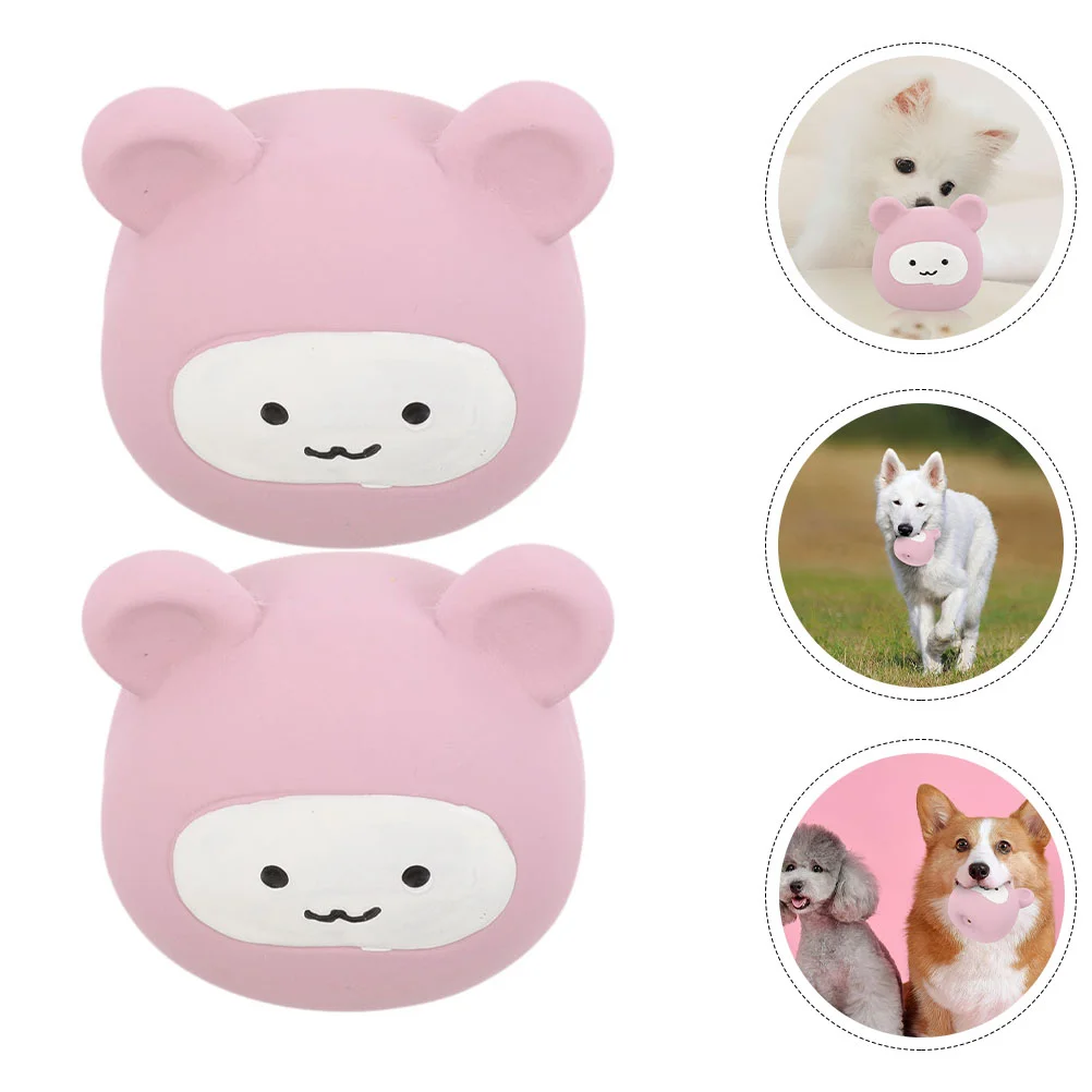 2 Pcs Dog Talking Toy Indoor Puppies Interactive Cartoon Squeaky Small Emulsion Destructive Behavior