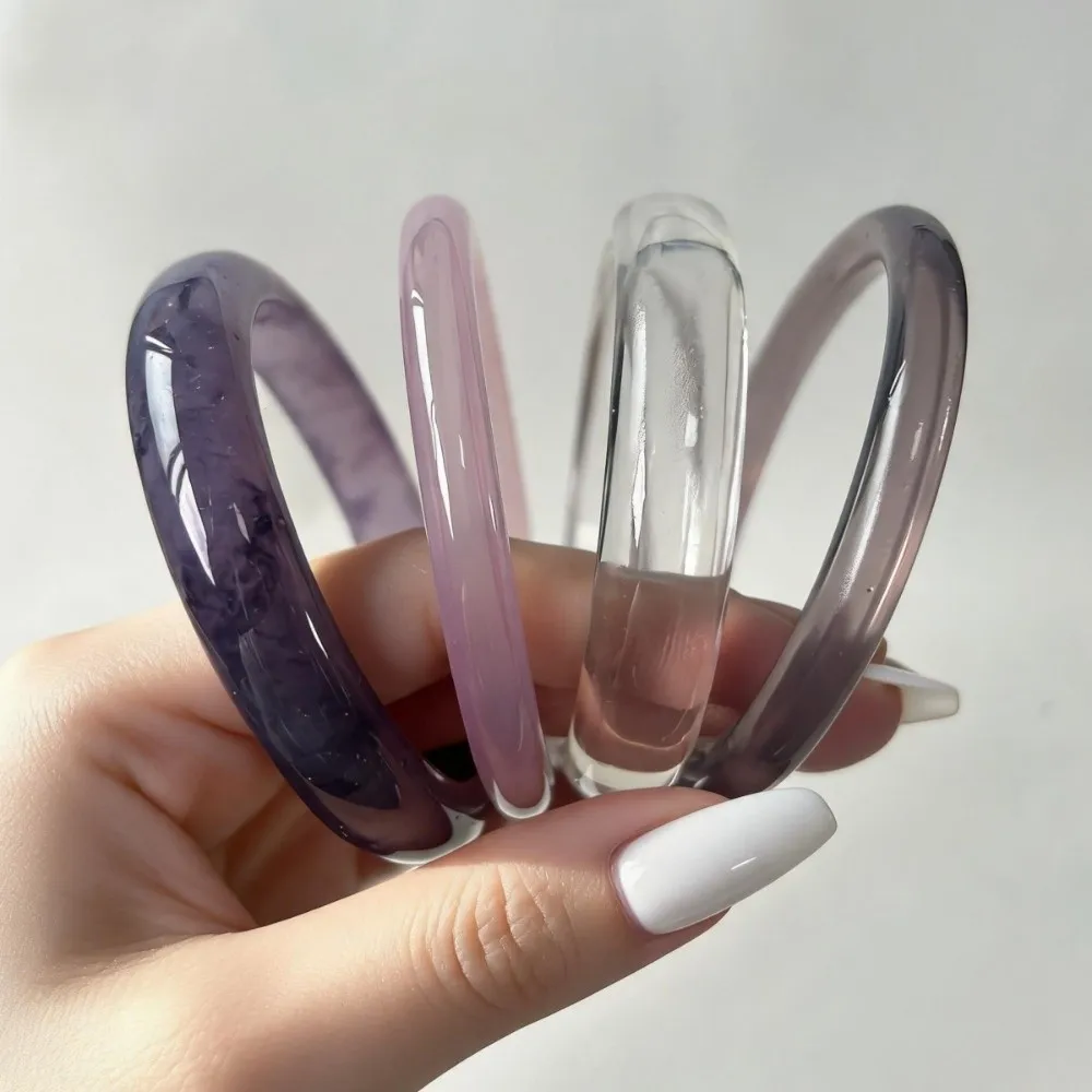 3/4 Pcs Smudged Thin Resin Bracelet Set Marble Pattern Stackable Round Bangles Circle Shape Multicolor Cuff Bracelet Set Jewelry