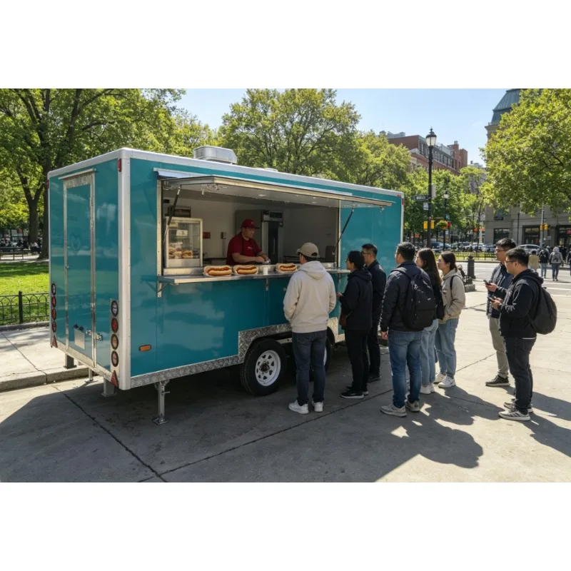 top quality 2026 Food Trailer Mobile Vending Catering Trailer with Stainless Steel Interior