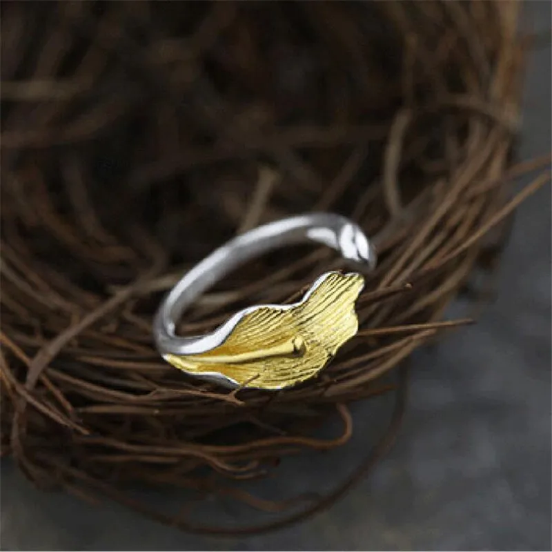 New Fashion Calla Lotus Popular Flower 925 Sterling Silver Jewelry Not Allergic  Literary Exquisite Women Opening Rings   R188