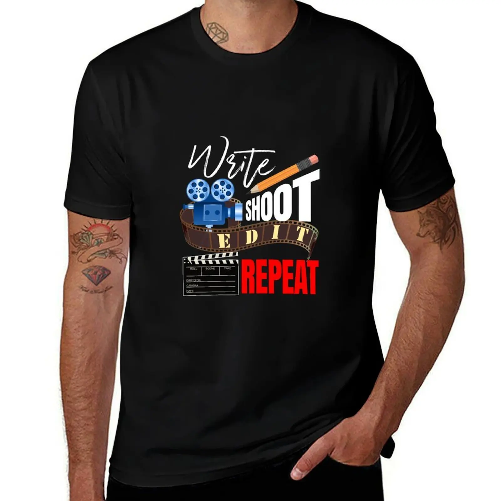 

WRITE SHOOT EDIT REPEAT T-Shirt t shirt man luxury anime t shirts for man T-Shirt