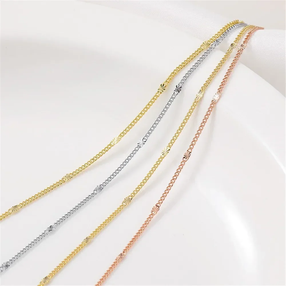 

14K Gold-Color Sunflower Necklace, Clavicle Chain, Handmade DIY Bracelet, Extension Chain, Jewelry, Material, Accessories L037