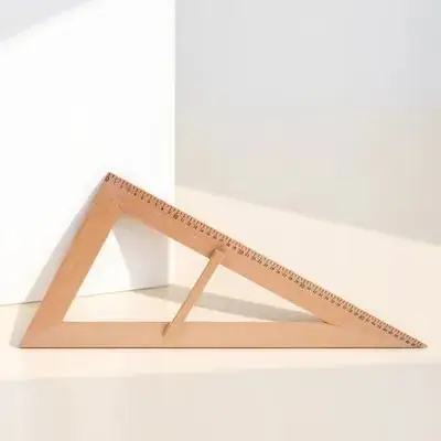 1pc Triangle Drawing Instrument Wooden Measuring Ruler For Teachers Classroom Teaching Aids Geometry Tool Blackboard Ruler