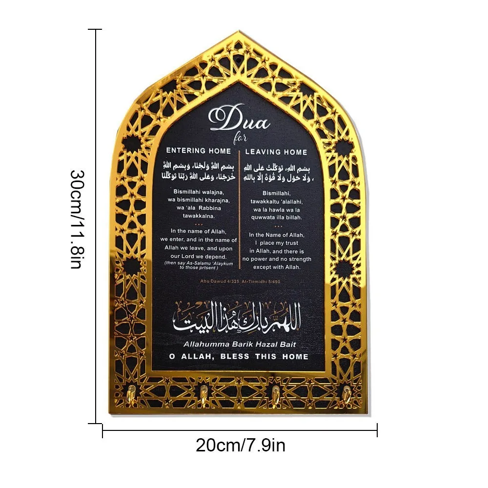 2025 Ramadan Holz-Schlüsselhalter Acryl Wandmontierter Schlüsselhaken Ornament Aufbewahrungsregal EID Mubarak Party Beleuchtung