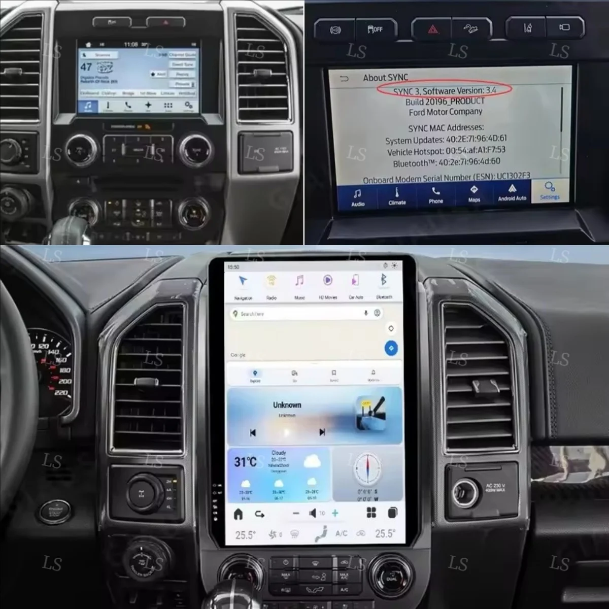 

LS 12.3" LCD Digital Dashboard Cluster For Ford F150 Raptor 2015-2020 Virtual Instrument Panel Speedometer Virtual Cockpit Linux