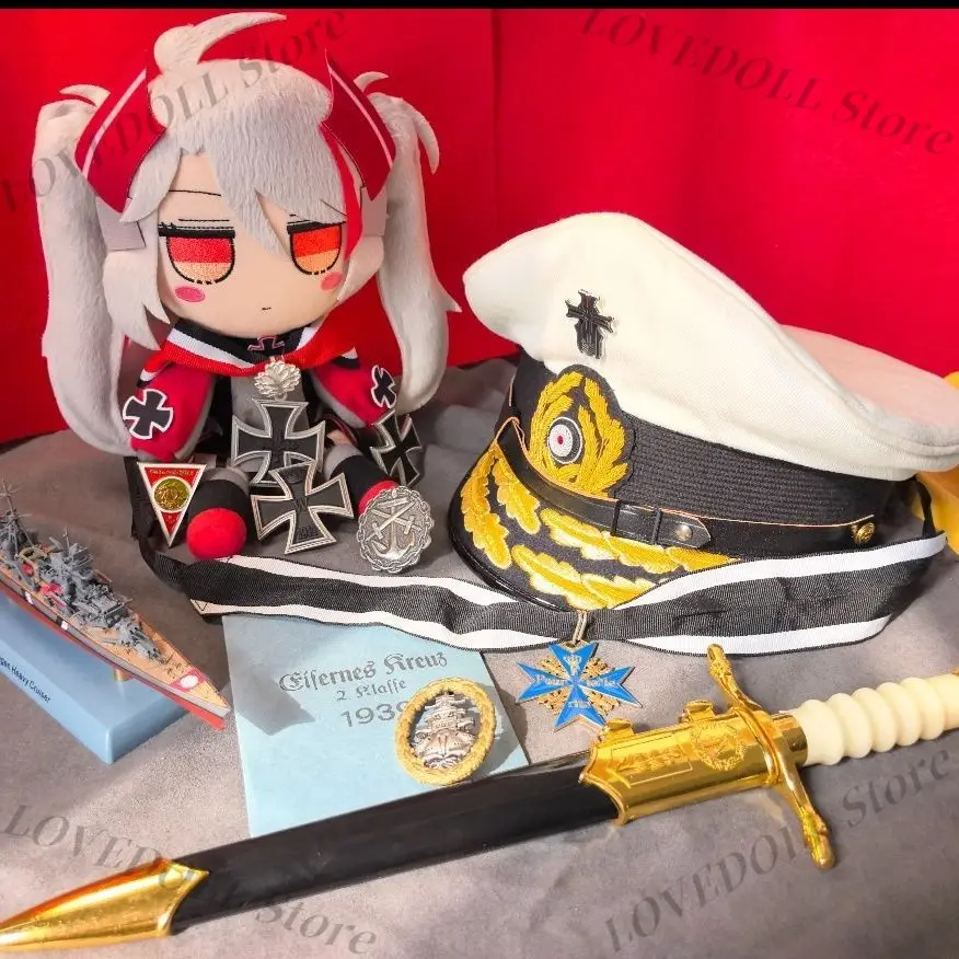 Anime KMS Prinz Eugen Attribute Azur Lane Super Cute Game Fufu Cotton Doll Outfit Figurine Toys Plushie With Clothes Xmas Gift